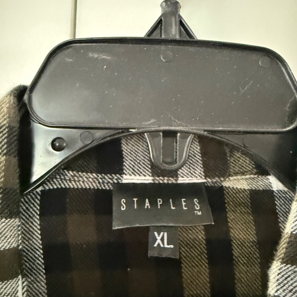 Staples Plaid Flannel Top with Peplum HEM - Picture 2 of 7